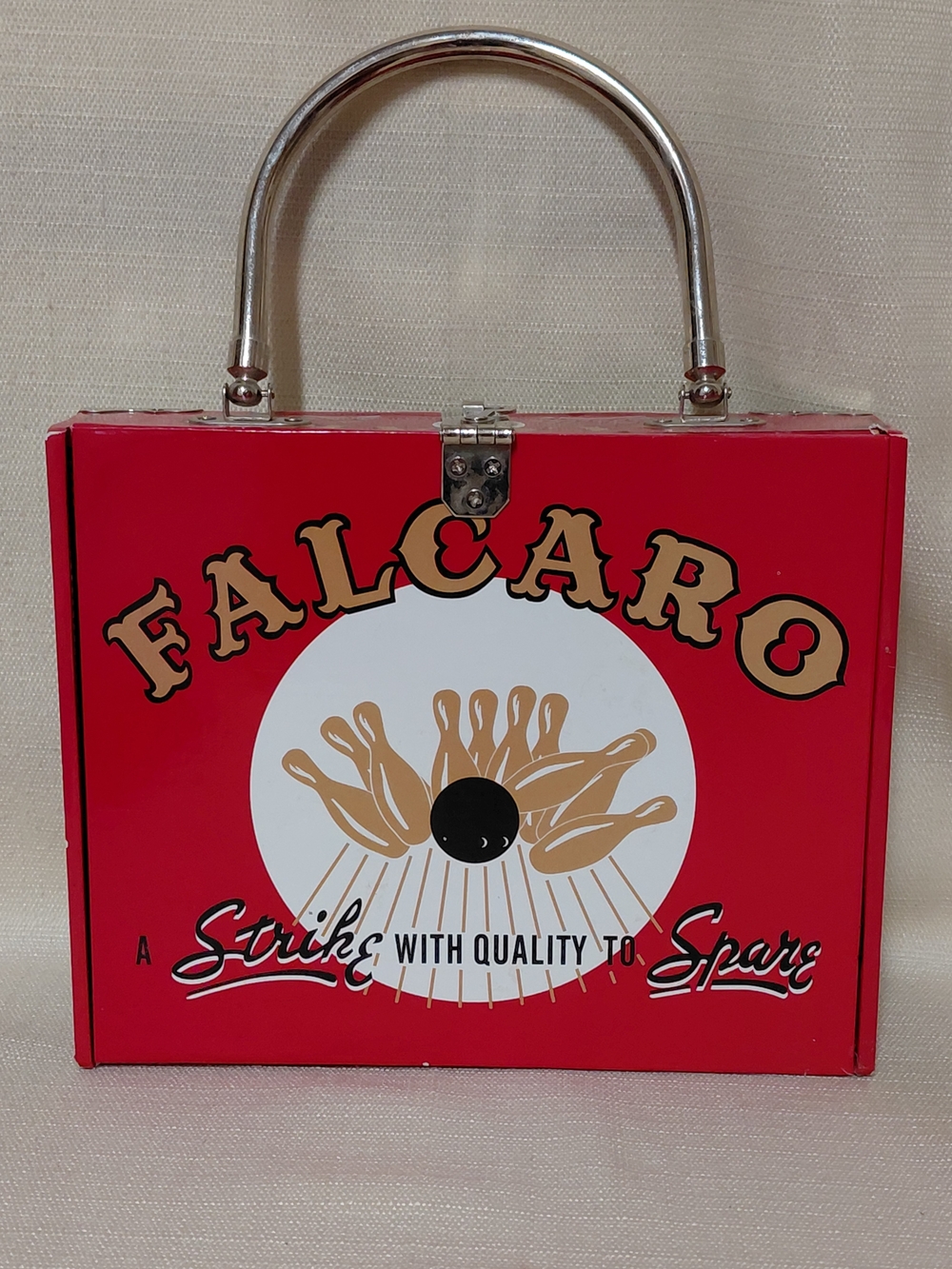 FALCARO Red Bowling-Themed Handbag Box